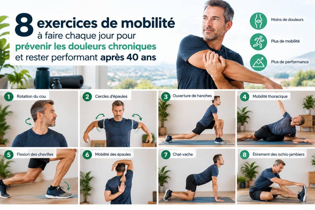 8 exercices de mobilité à faire chaque jour pour prévenir les douleurs chroniques et rester performant après 40 ans